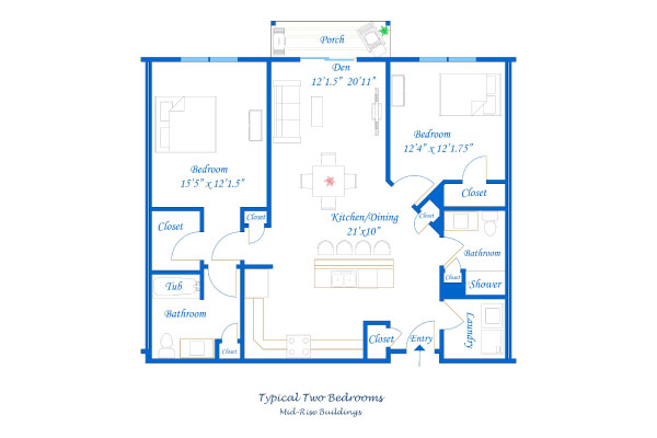 A Midrise Typical 1 BR