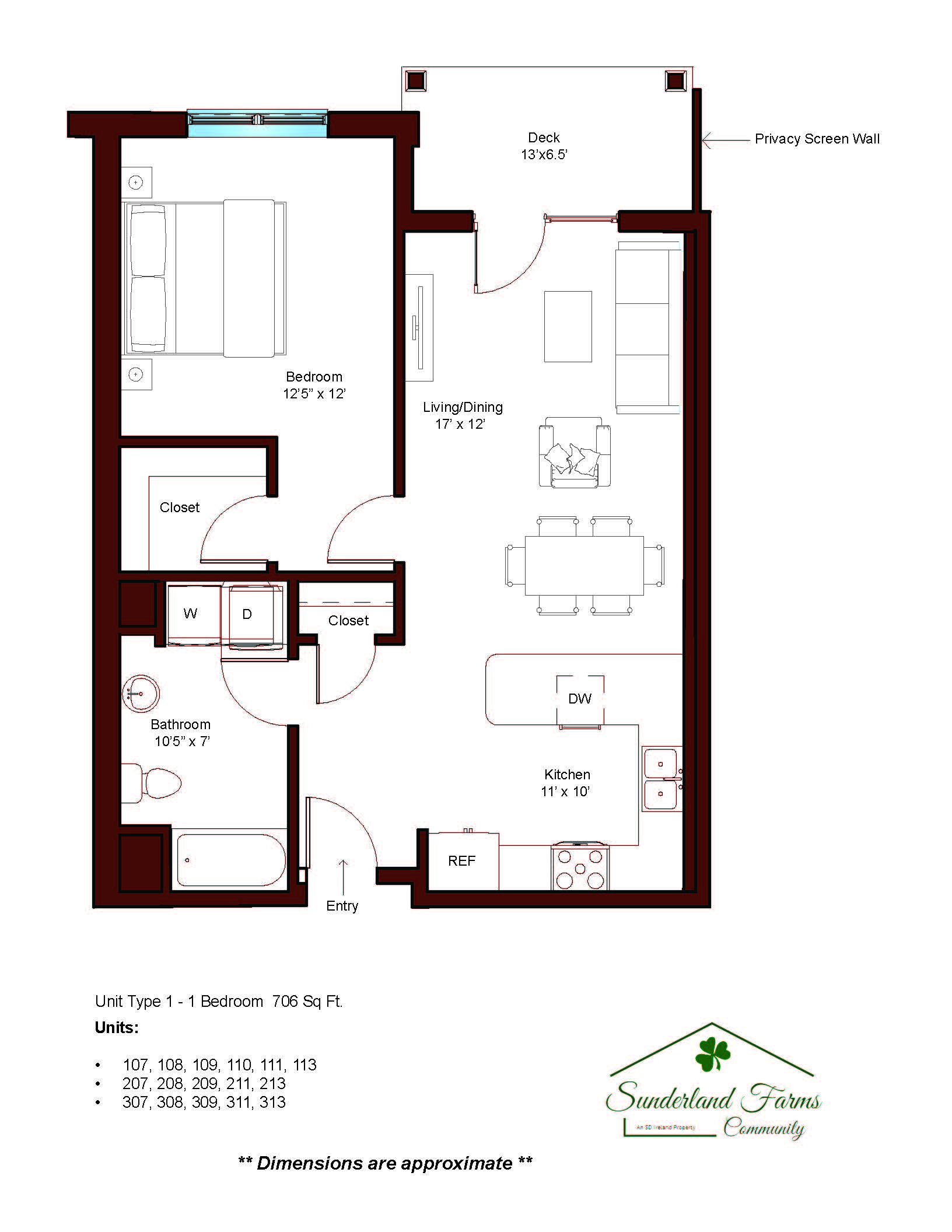 Aiken Street Flat Unit A Floorplan