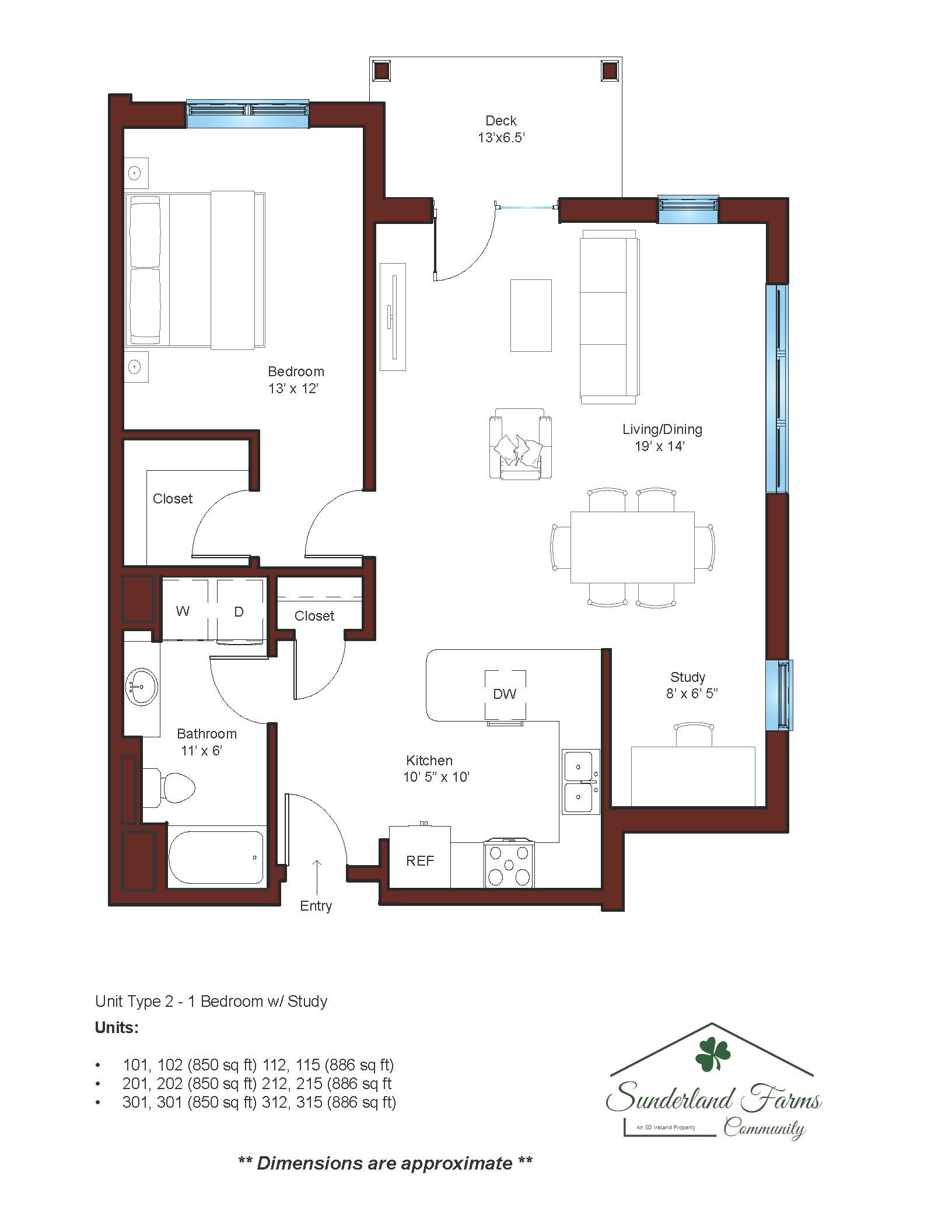 Aiken Street Flat Unit A Floorplan